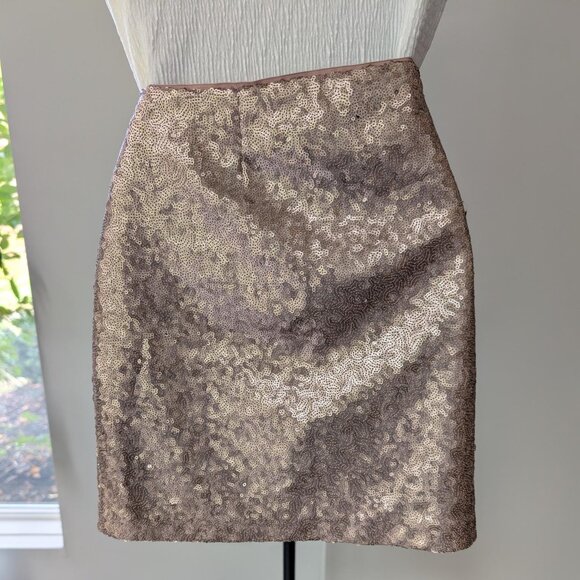 Gap Gold Sequin Mini Skirt, Size 4 - Picture 2 of 5